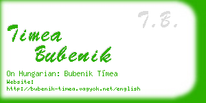 timea bubenik business card